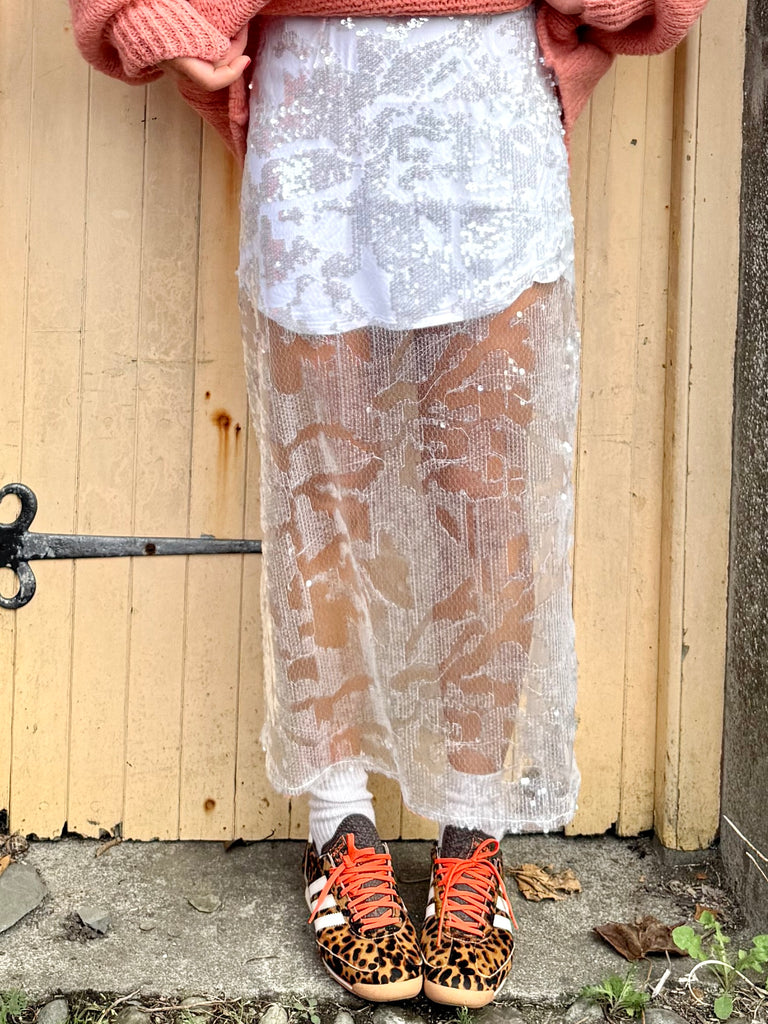 Sheer sequin skirt