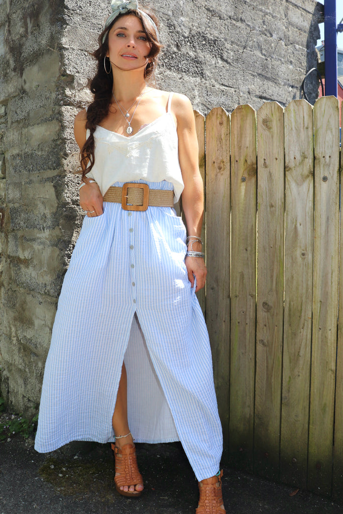 Blue stripe skirt