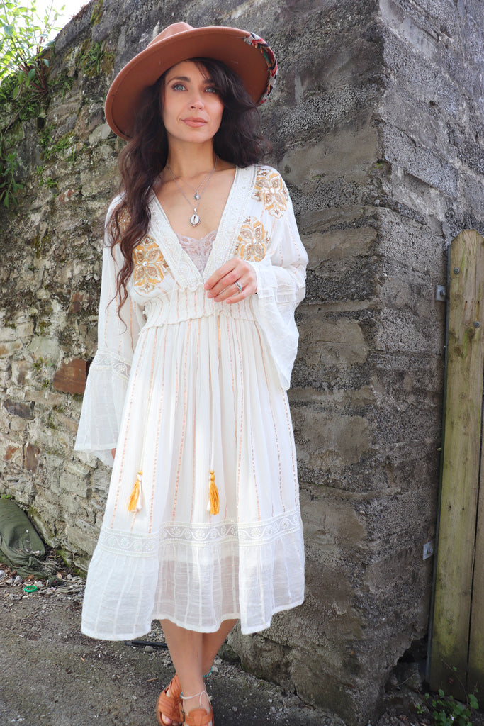 Floral sequin embellished dress