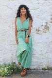 Mint chessecloth tiered dress