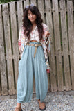 Linen balloon trousers (Sea foam green)