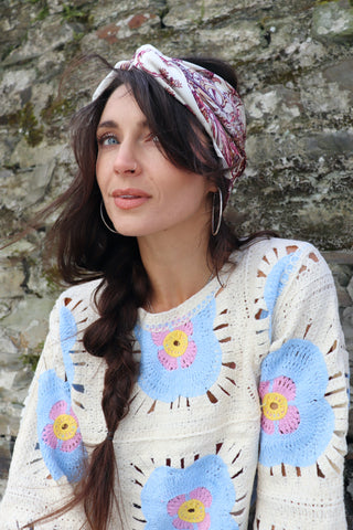 Pink/purple Jungle silky scarf