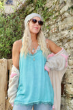 Racerback lace trim cami (Aqua)