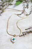 Ornate mother of pearl pendant necklace (Gold)