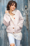 Speckle knit button up cardigan