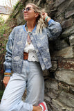 Paisley embroidered bomber jacket