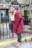 Burgandy hooded jacket