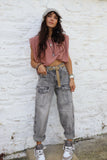 Barrel leg cargo jeans