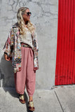 Patchwork silky kimono