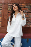 Embroidered cheesecloth blouse