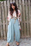 Linen balloon trousers (Sea foam green)