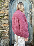 Burgundy speckle quilted coat