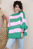 Pastel pink and green jumper