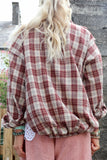 Burgundy plaid jacket
