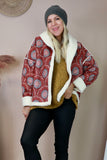 shearling lined patterned jacket