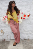Yellow crochet embellished cami