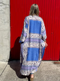 Floral border kimono dress
