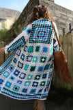 Long granny square cardigan