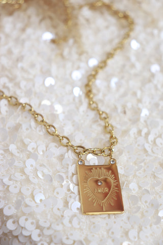 Amour heart necklace (Gold)
