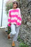 Fuchsia stripe knit jumper