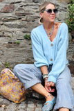 Soft knit cardigan (Baby blue)