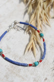 Turquoise and blue beaded bracelet
