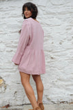 Crochet insert peasant blouse (Pink)