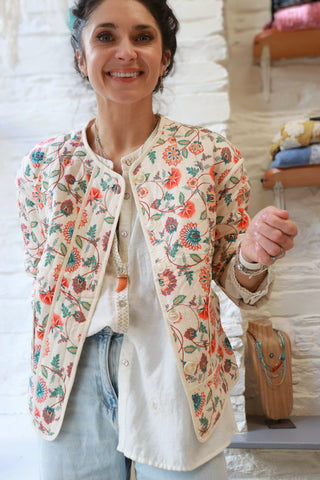 Floral quilted jacket