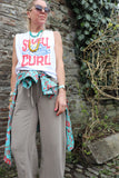 Swell and curl sleeveless tee