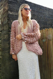 Chunky sequin sleeve cardigan