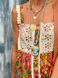 Broderie embellished aztec dress