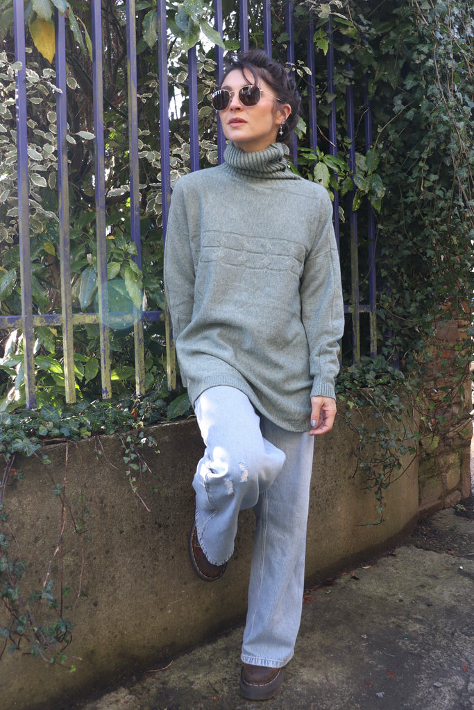 Mint polo neck jumper