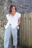 Ruffle cotton blouse