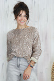 Sequin and velvet tie top