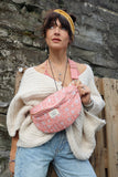 Pink floral cross body bag