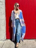 Floral border kimono dress
