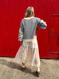 Embroidered stripe jumper