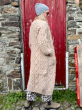 Long cable knit cardigan