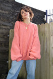 Ruffle sleeve coral jumper