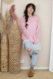 Open knit jumper (Light pink)