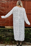 Long crochet kimono cardigan