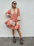 Terracotta floral tunic