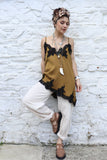 Asymmetrical lace trim cami (Olive)