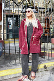 Burgandy hooded jacket