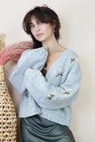 Flower embroidered cardigan