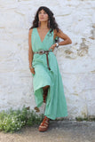 Mint chessecloth tiered dress