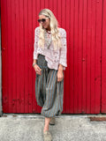 Dusty pink scalloped crochet top