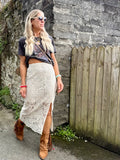 Floral lace skirt