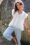 Ruffle cotton blouse