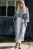 Crochet embroidered kimono